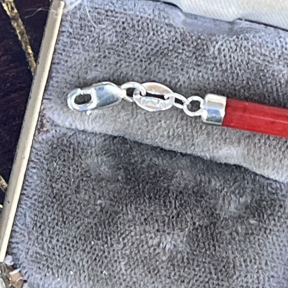 Sterling Silver 925 Semiprecious Stones Link Bracelet Jade, Onyx, Red Jasper - Picture 9 of 9